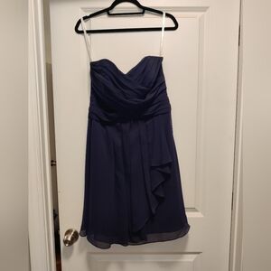 Navy Strapless Bridesmaid Dress
